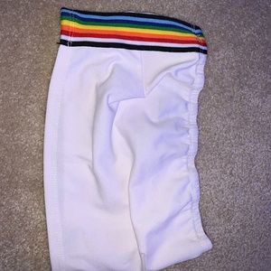 White Bandeau With Rainbow Stripes